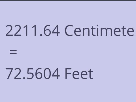 2211.64 CM TO FEET