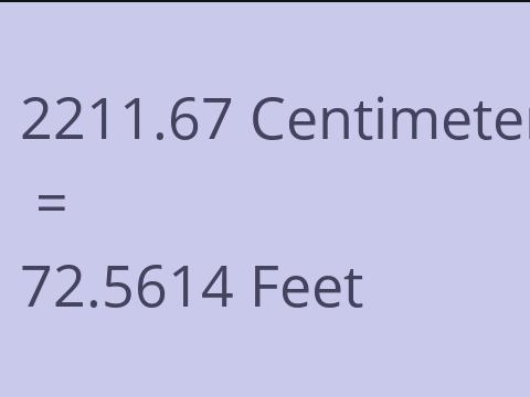 2211.67 CM TO FEET