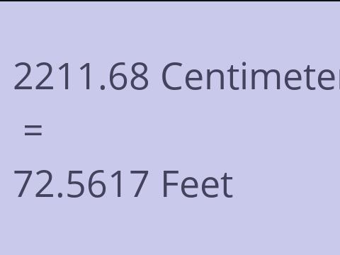 2211.68 CM TO FEET