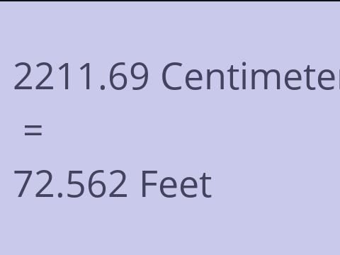 2211.69 CM TO FEET
