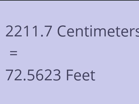 2211.7 CM TO FEET