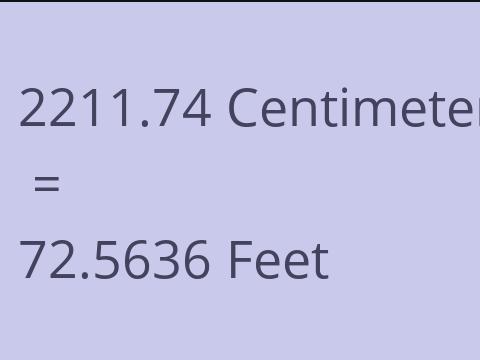 2211.74 CM TO FEET
