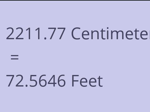 2211.77 CM TO FEET