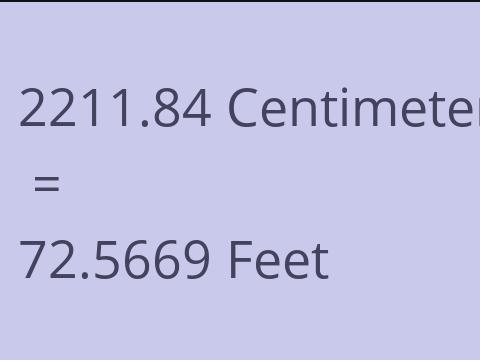 2211.84 CM TO FEET