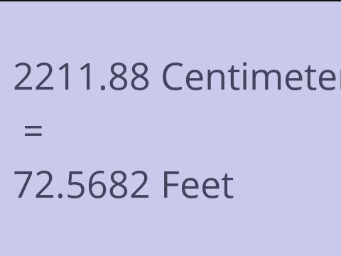 2211.88 CM TO FEET