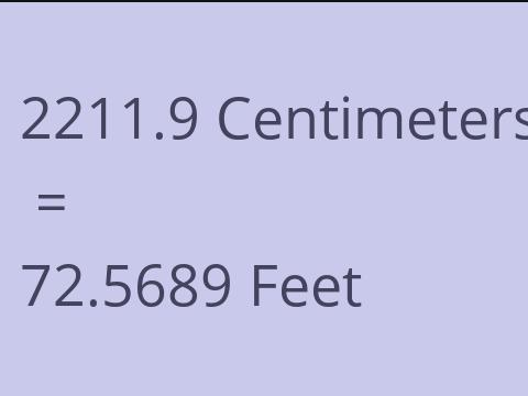 2211.9 CM TO FEET