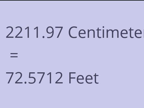 2211.97 CM TO FEET