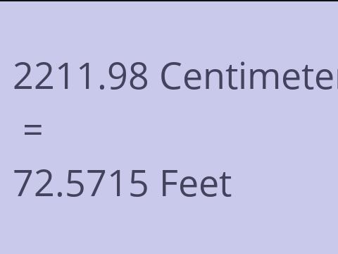 2211.98 CM TO FEET