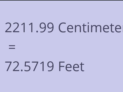 2211.99 CM TO FEET