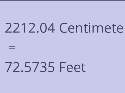 2212.04 CM TO FEET
