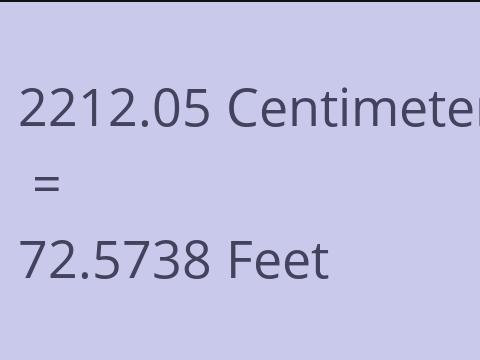 2212.05 CM TO FEET