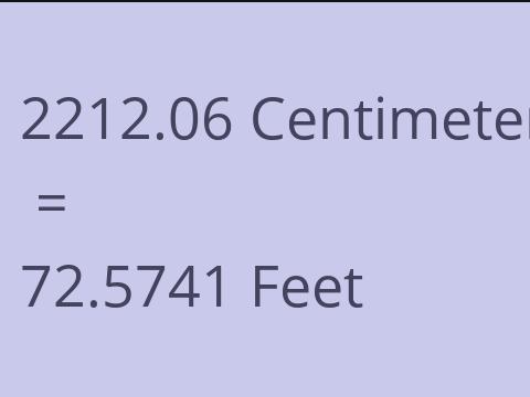 2212.06 CM TO FEET
