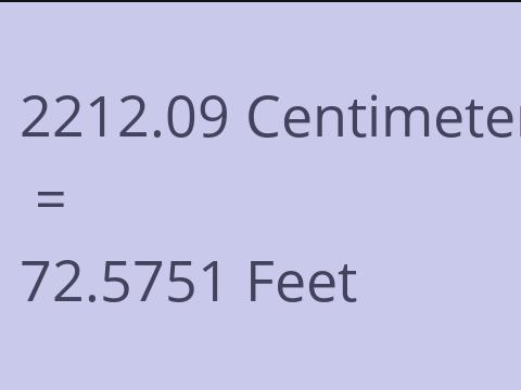 2212.09 CM TO FEET