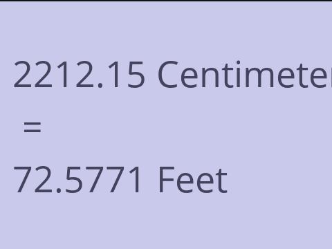 2212.15 CM TO FEET