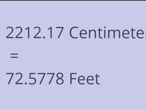 2212.17 CM TO FEET
