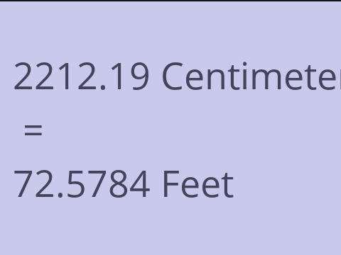 2212.19 CM TO FEET