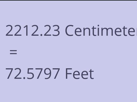 2212.23 CM TO FEET