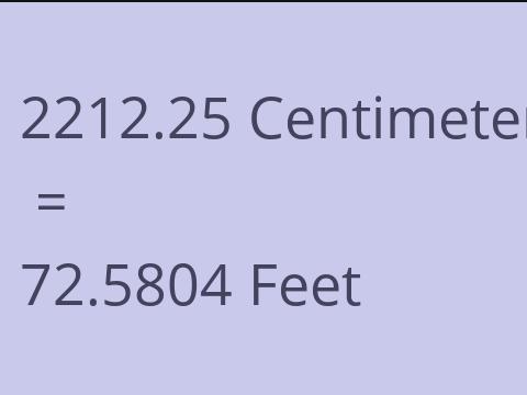 2212.25 CM TO FEET