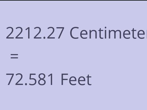 2212.27 CM TO FEET