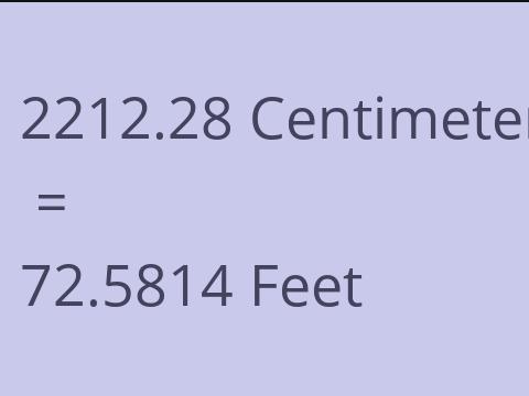 2212.28 CM TO FEET
