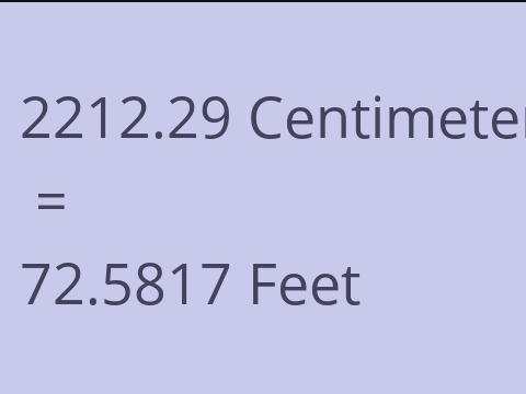 2212.29 CM TO FEET