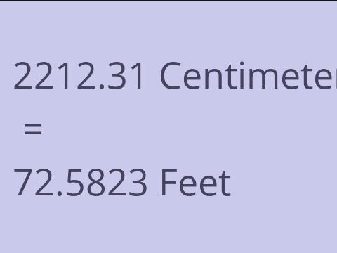 2212.31 CM TO FEET