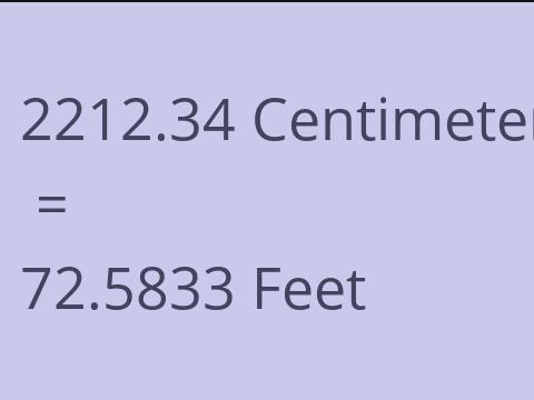 2212.34 CM TO FEET