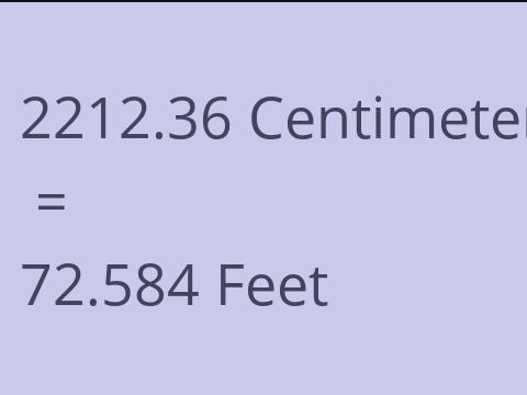 2212.36 CM TO FEET