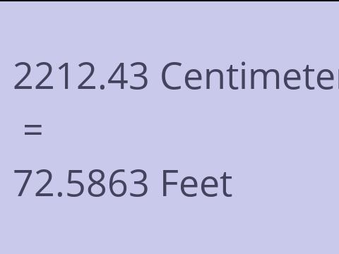 2212.43 CM TO FEET
