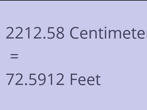 2212.58 CM TO FEET