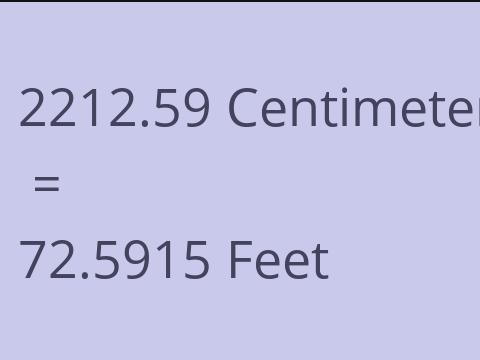 2212.59 CM TO FEET