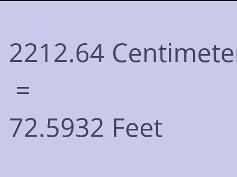 2212.64 CM TO FEET