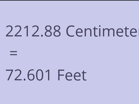 2212.88 CM TO FEET
