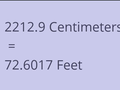 2212.9 CM TO FEET