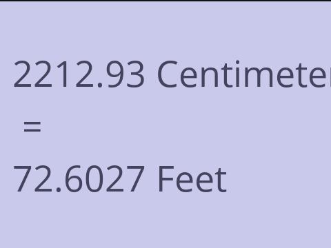2212.93 CM TO FEET
