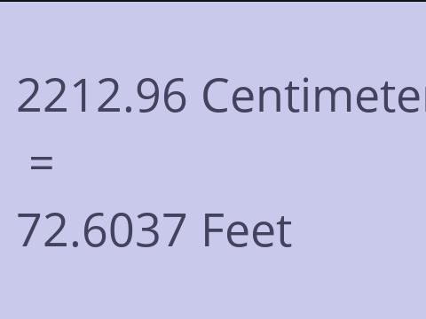 2212.96 CM TO FEET