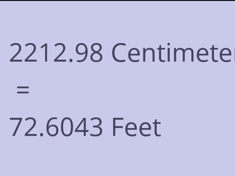 2212.98 CM TO FEET