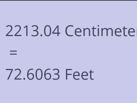 2213.04 CM TO FEET