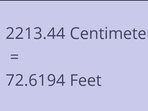 2213.44 CM TO FEET