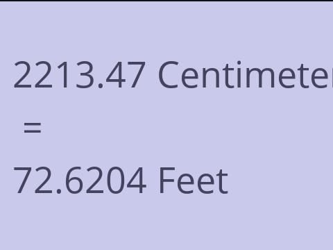 2213.47 CM TO FEET