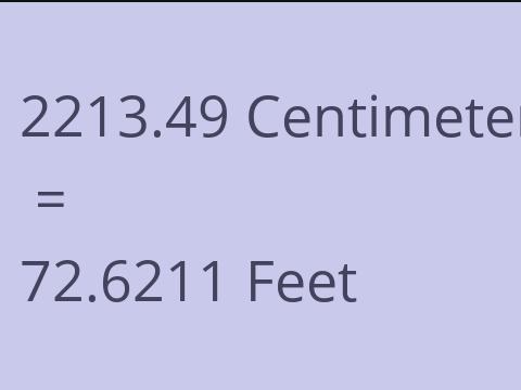 2213.49 CM TO FEET