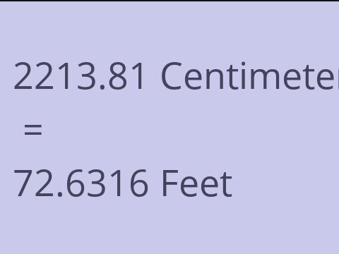 2213.81 CM TO FEET