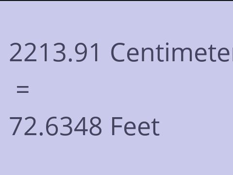 2213.91 CM TO FEET