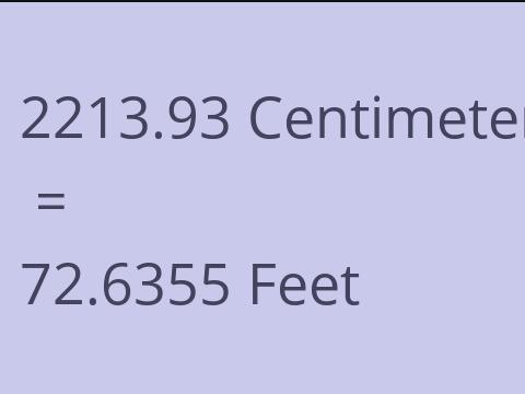 2213.93 CM TO FEET