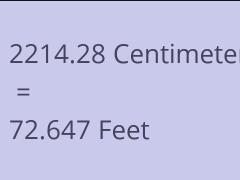 2214.28 CM TO FEET