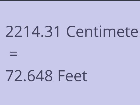 2214.31 CM TO FEET