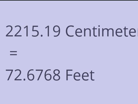 2215.19 CM TO FEET
