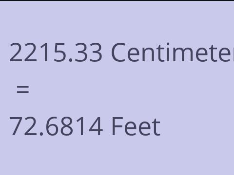 2215.33 CM TO FEET