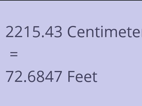 2215.43 CM TO FEET