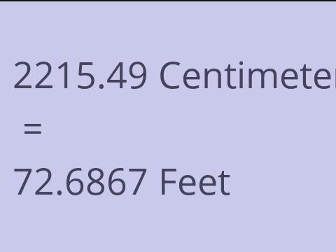 2215.49 CM TO FEET